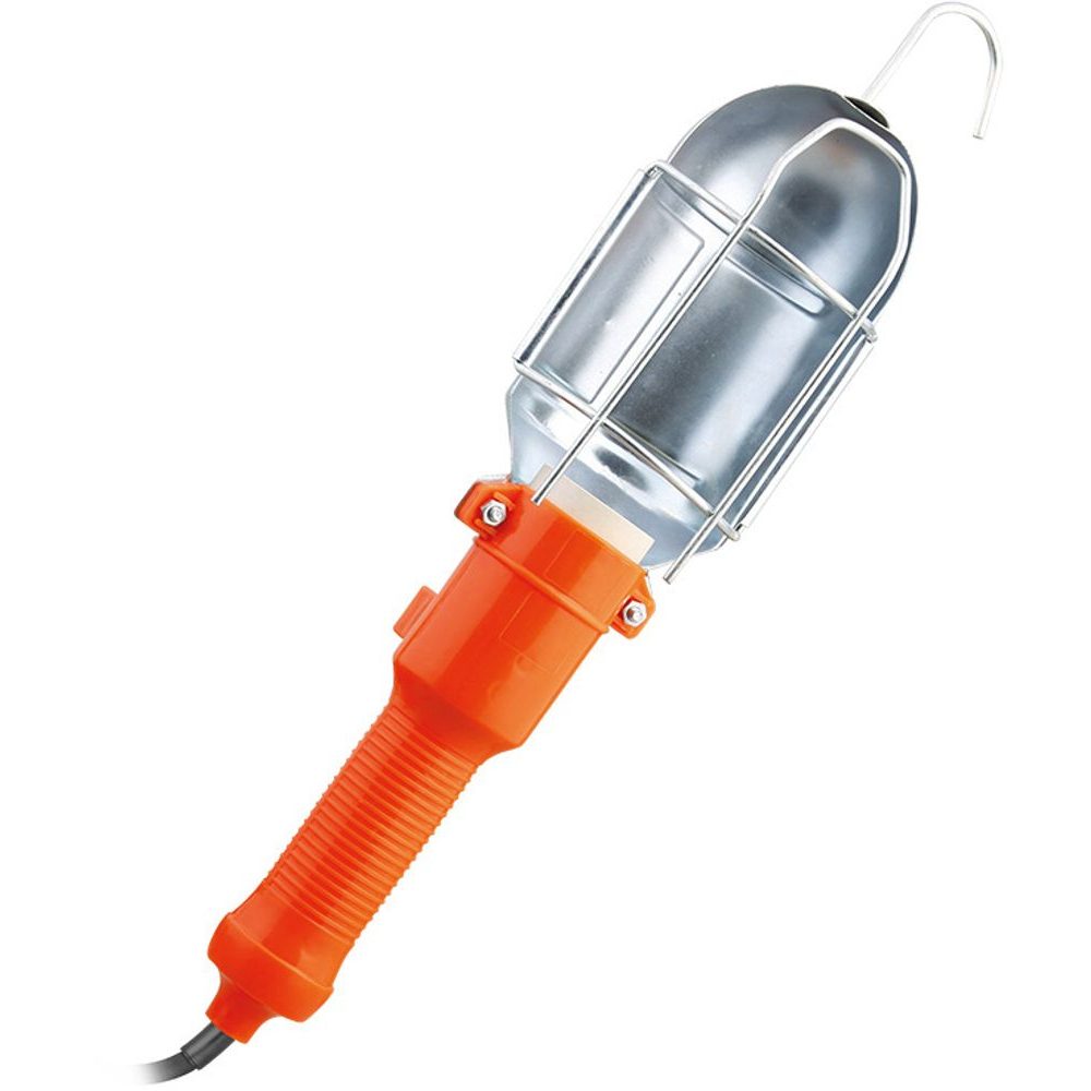 WM18 montážní lampa, E27, AC 230V, 5m, oranžová s kovovou mřížkou