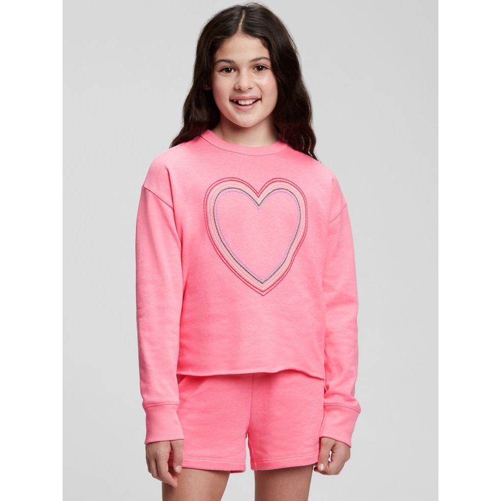 796525-03 Dětská mikina srdce Růžová