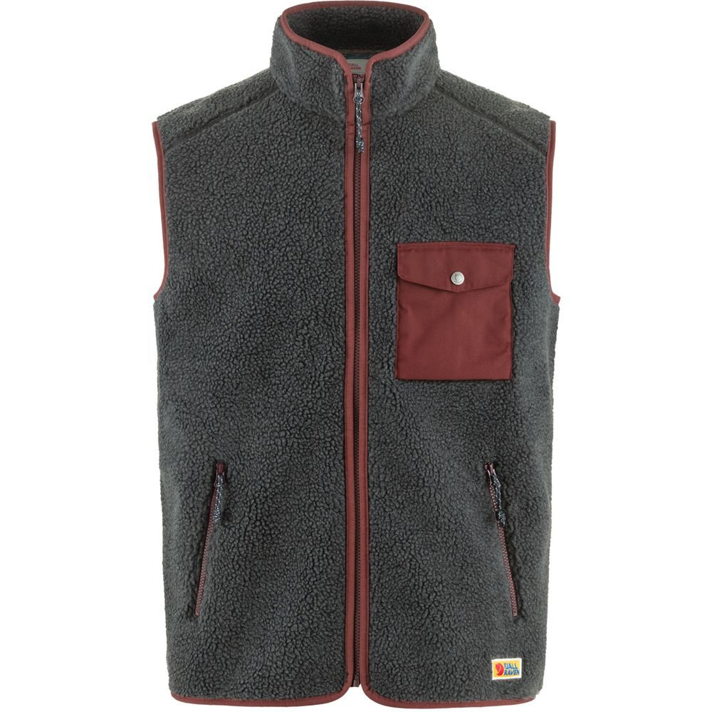 Vardag Pile Fleece Vest M Dark Grey-Maroon