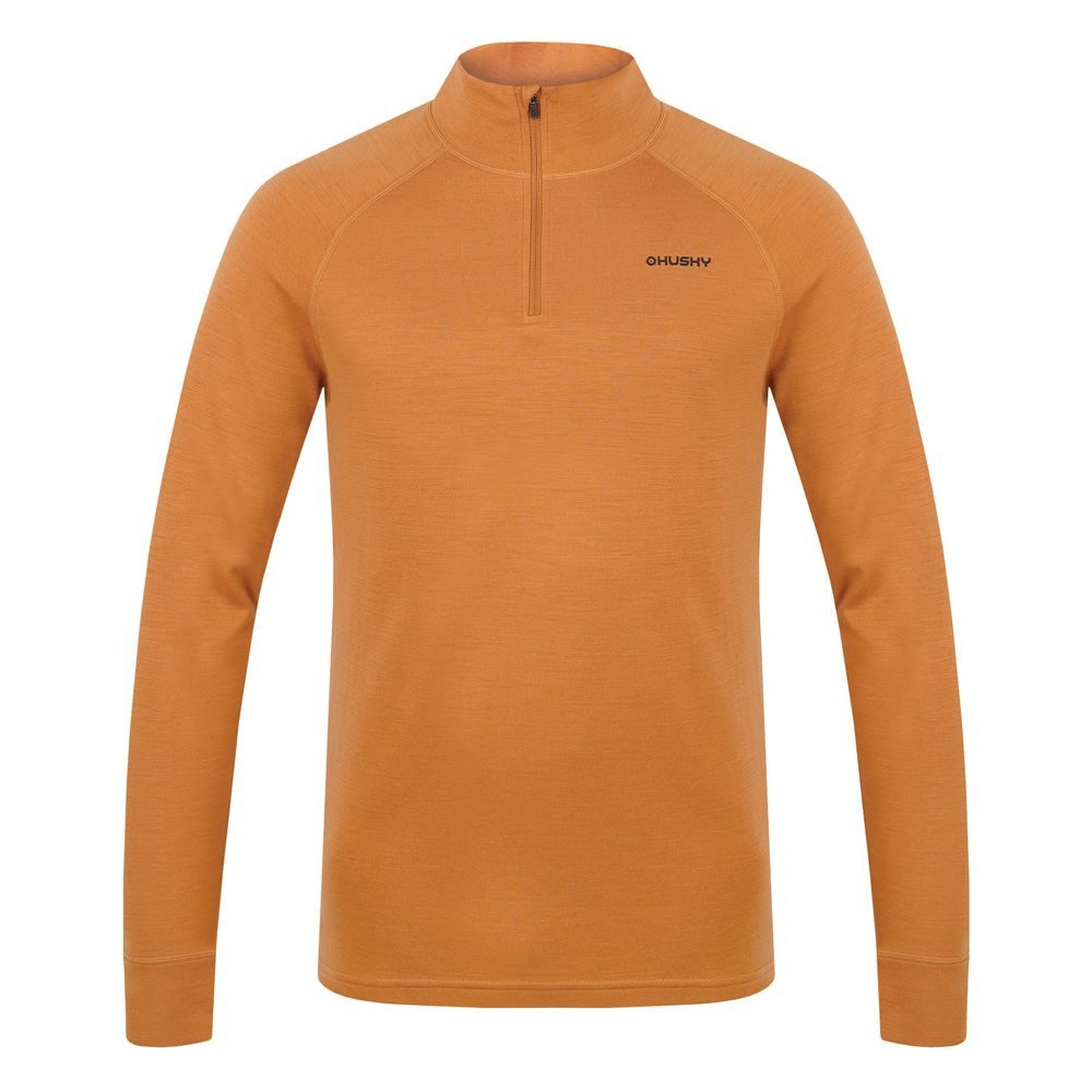 Pánská merino mikina Aron Zip M mustard