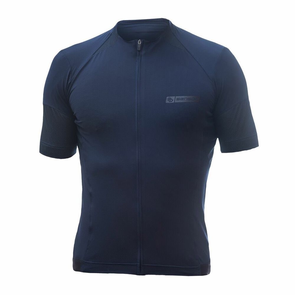 COOLMAX RACE pánský dres kr.rukáv celozip deep blue