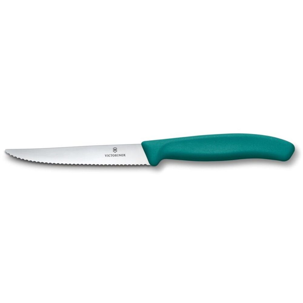 Swiss Classic, steak & pizza knife, 11cm, wavy, green
