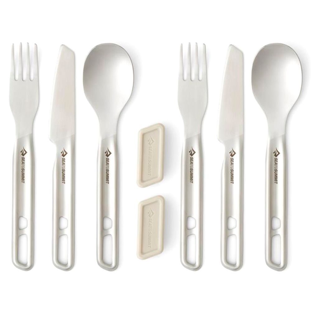 Detour Stainless Steel Cutlery Set - [2P] [6 Piece], Grey