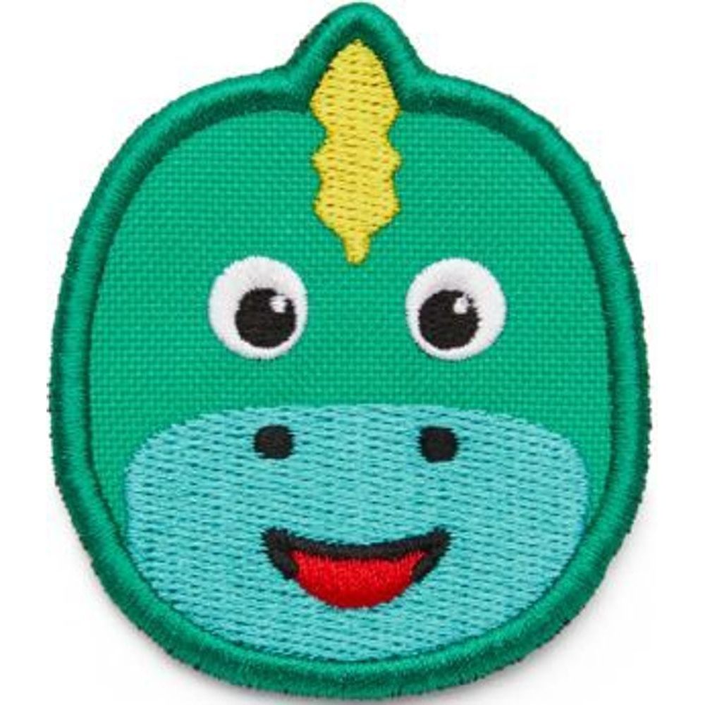 Velcro badge Dinsosaur - turquoise