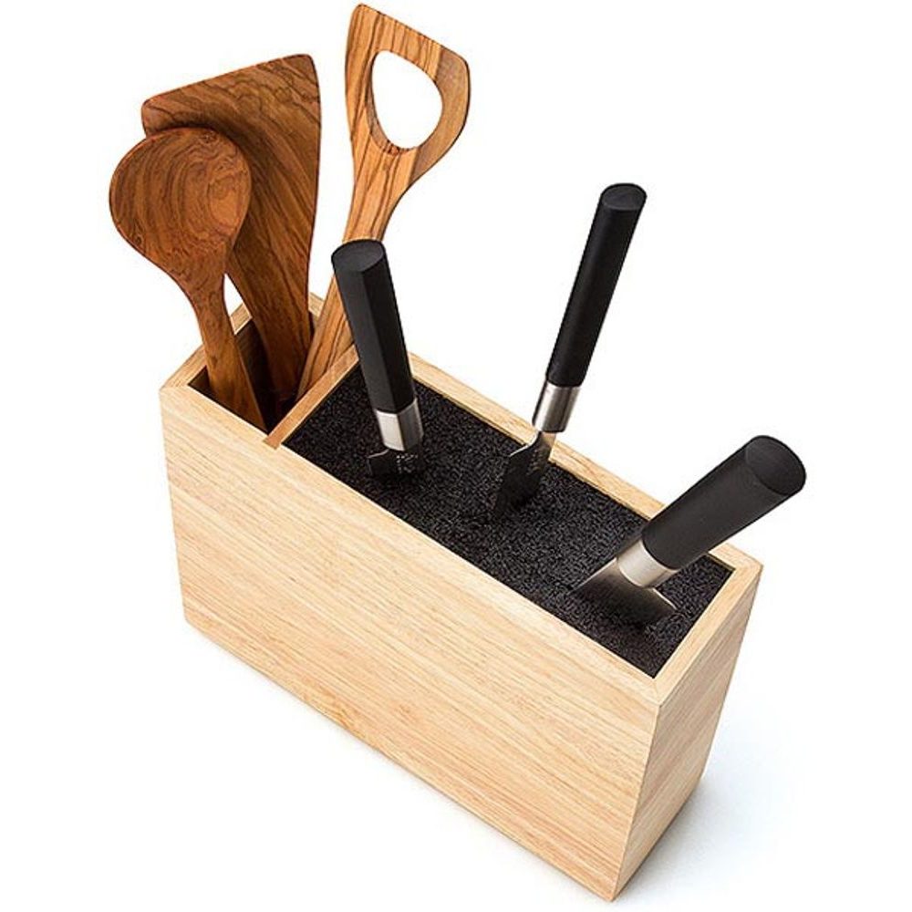 Blok na nože s flexi vložkou a přihrádkou na náčiní