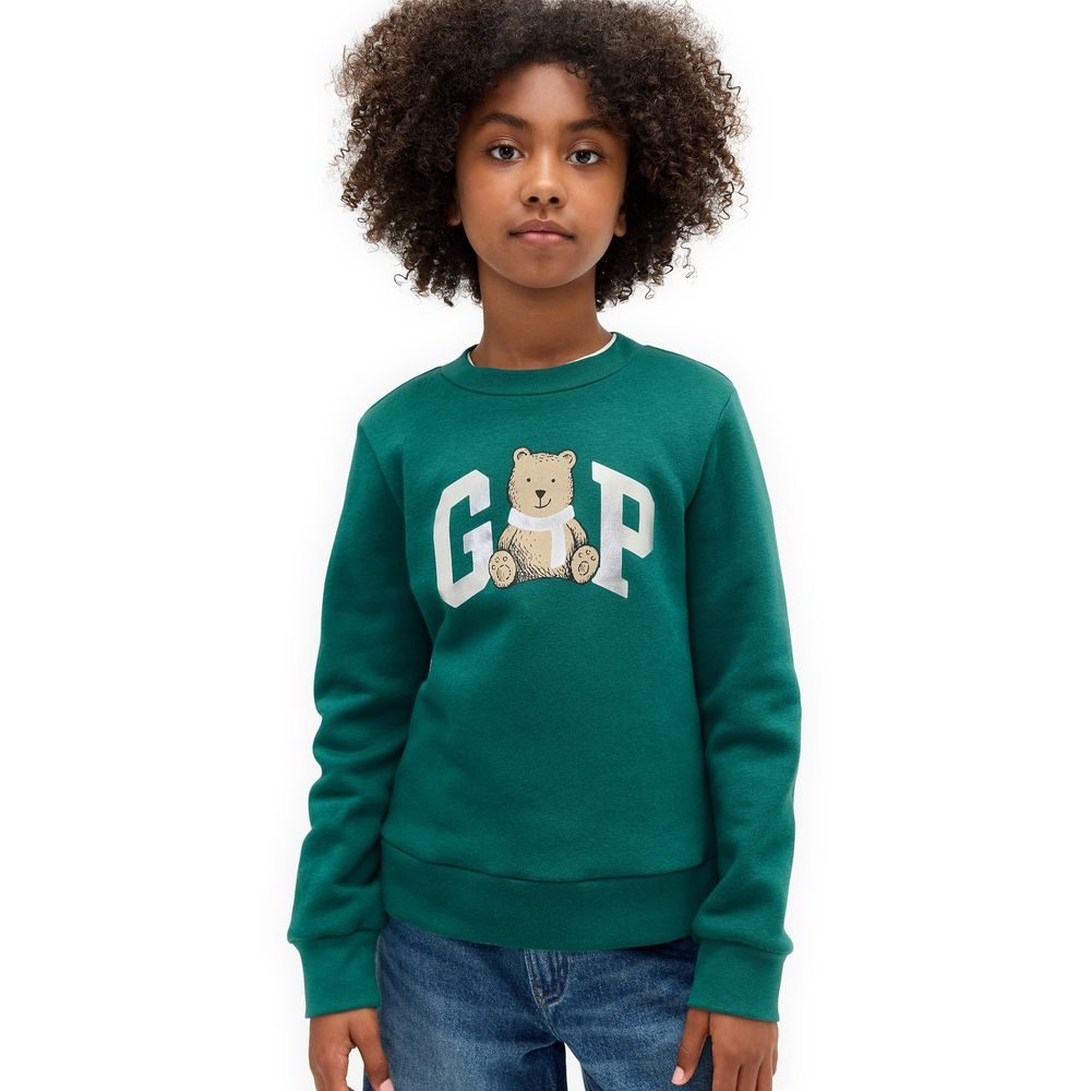 853243-03 Dětská mikina s logem Zelená