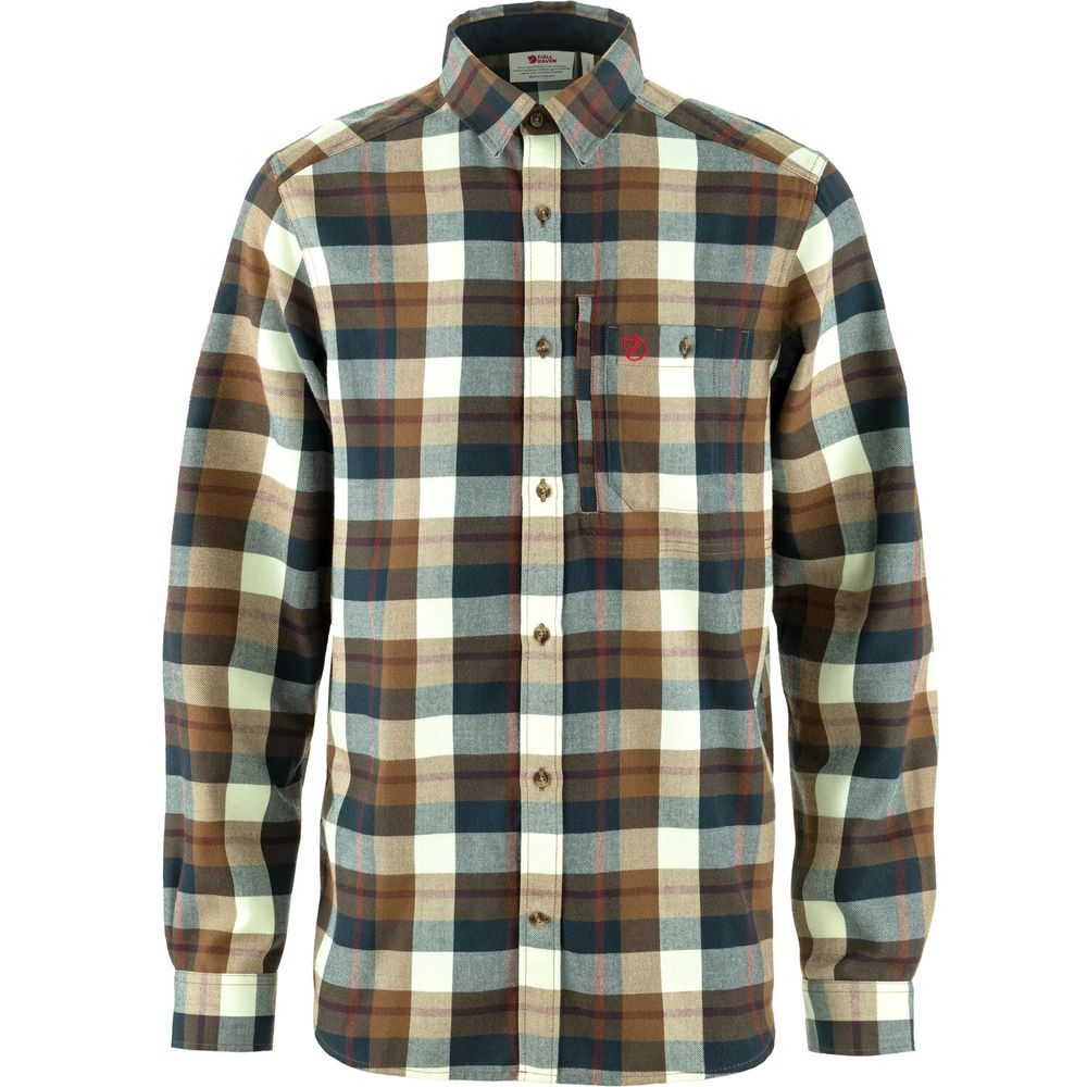 Fjällglim Shirt M Wood Brown-Chalk White