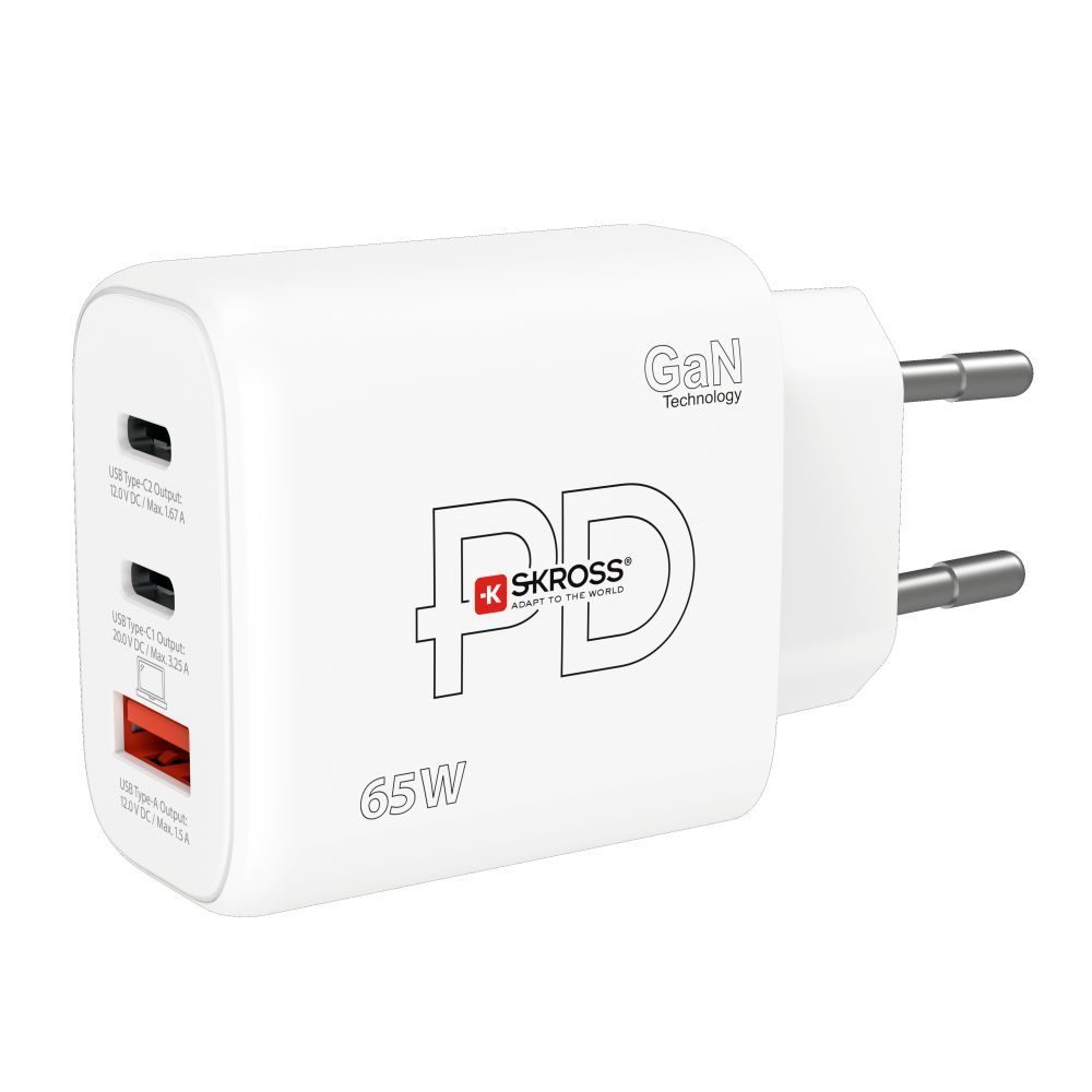 DC57-PD65 USB A+C nabíjecí adaptér Power charger 65W GaN EU, Power Delivery, typ C