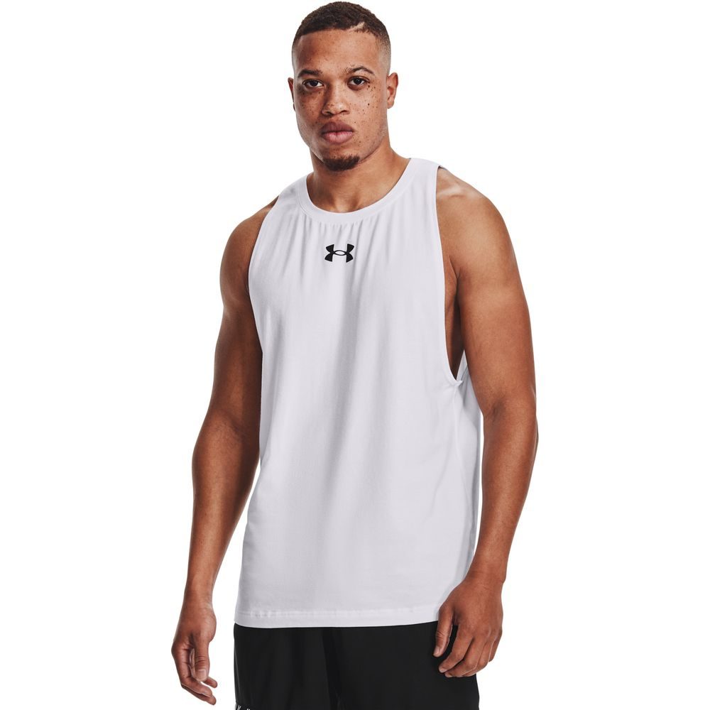 UA BASELINE COTTON TANK, White
