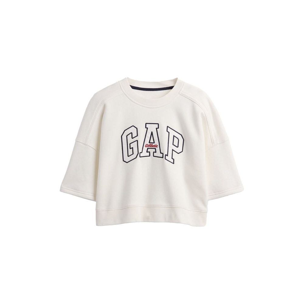 Oversize crop mikina VintageSoft Americana Bílá