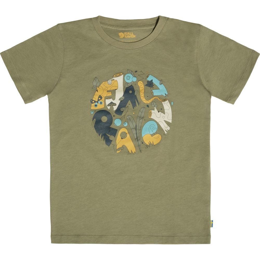 Kids Forest Findings T-shirt Light Olive