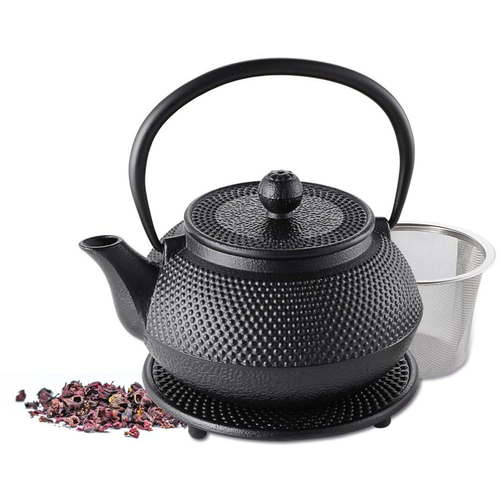 Litinová konvička na čaj s podstavcem 0,7 l