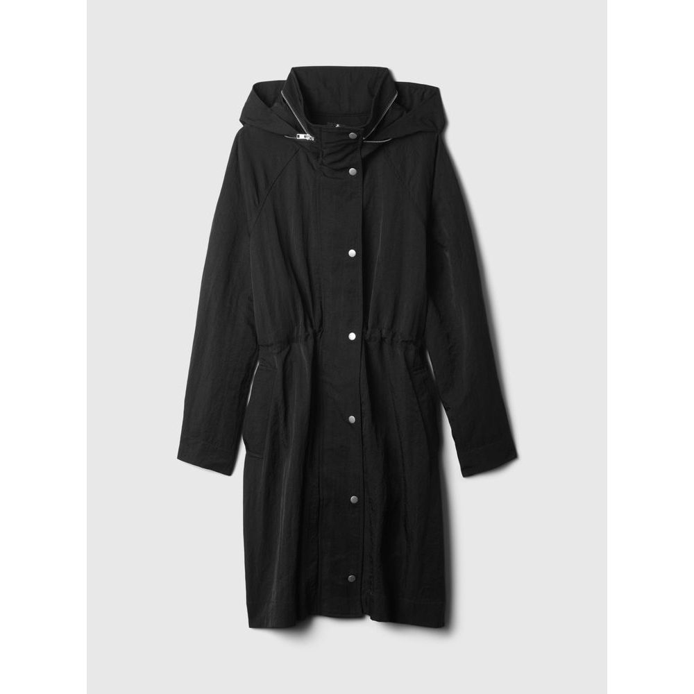 Nylonová oversize parka Černá