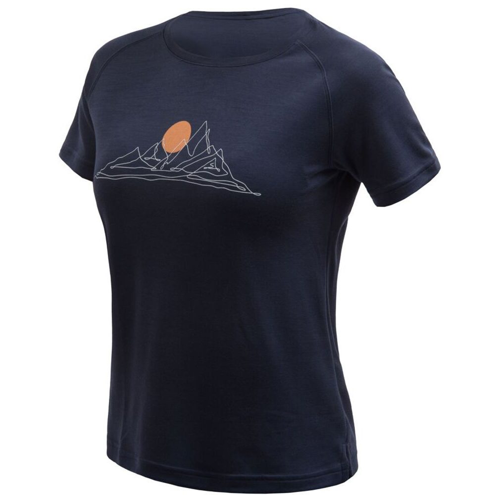 MERINO BLEND MOON dámské triko kr.rukáv deep blue