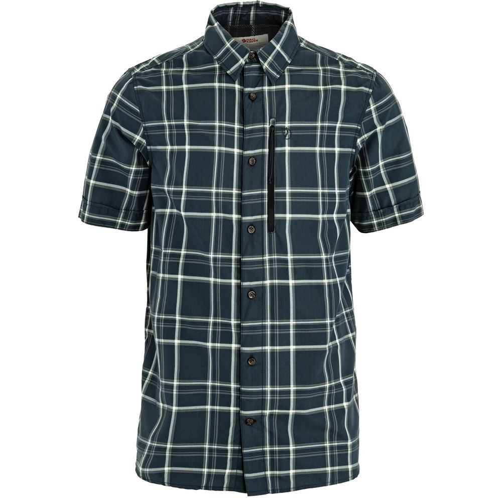 Abisko Hike Shirt SS M Dark Navy-Chalk White