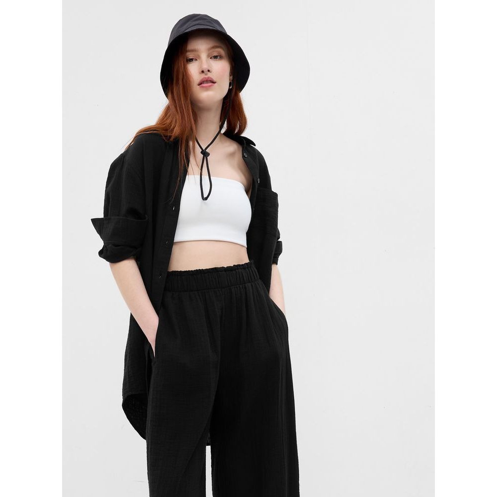 665302-02 Mušelínová tunika Černá