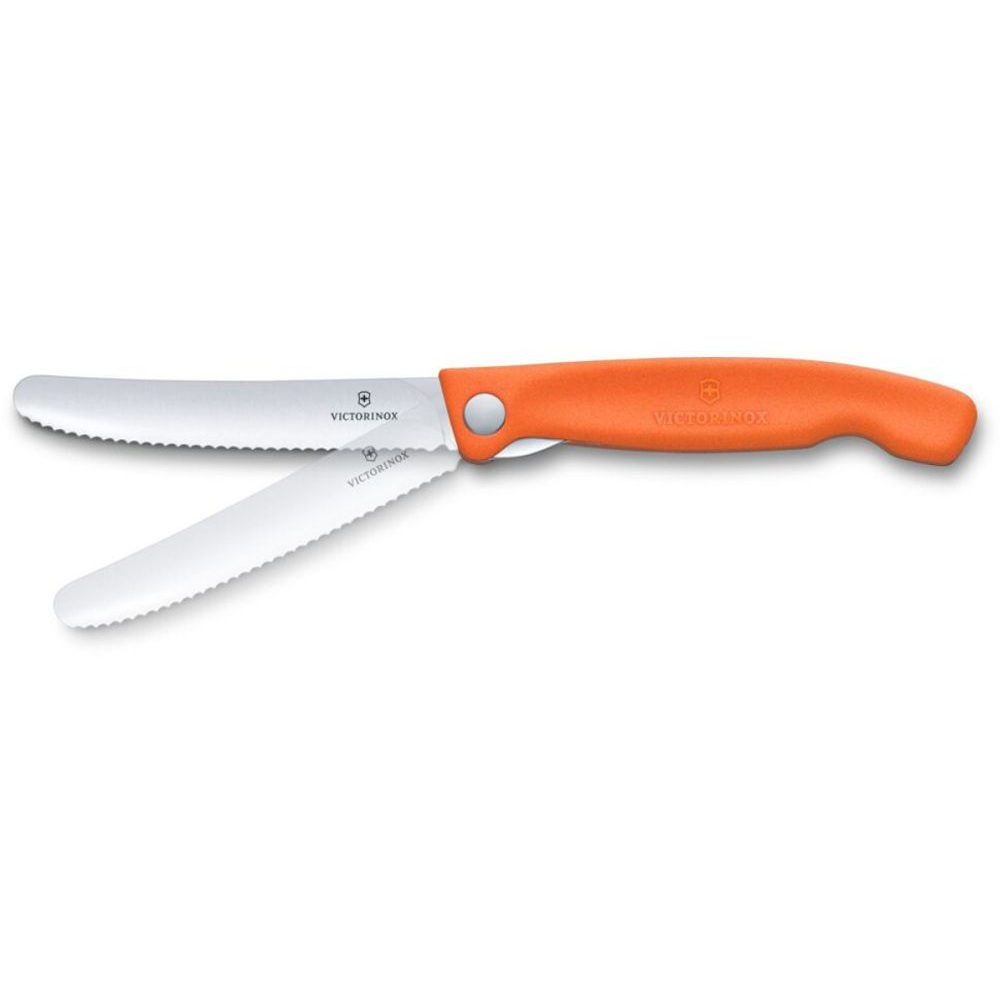 Swiss Classic, picnic knife, 11cm, wavy, orange, box