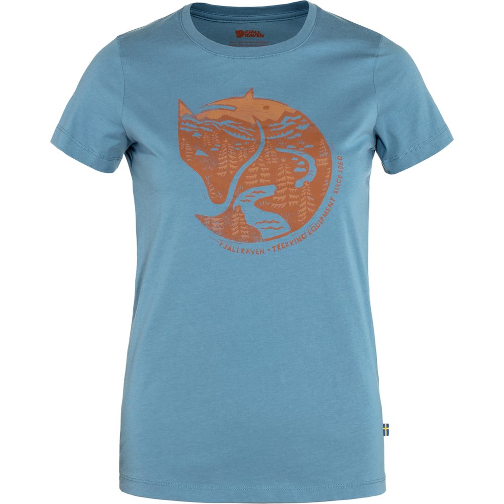Arctic Fox Print T-shirt W Dawn Blue