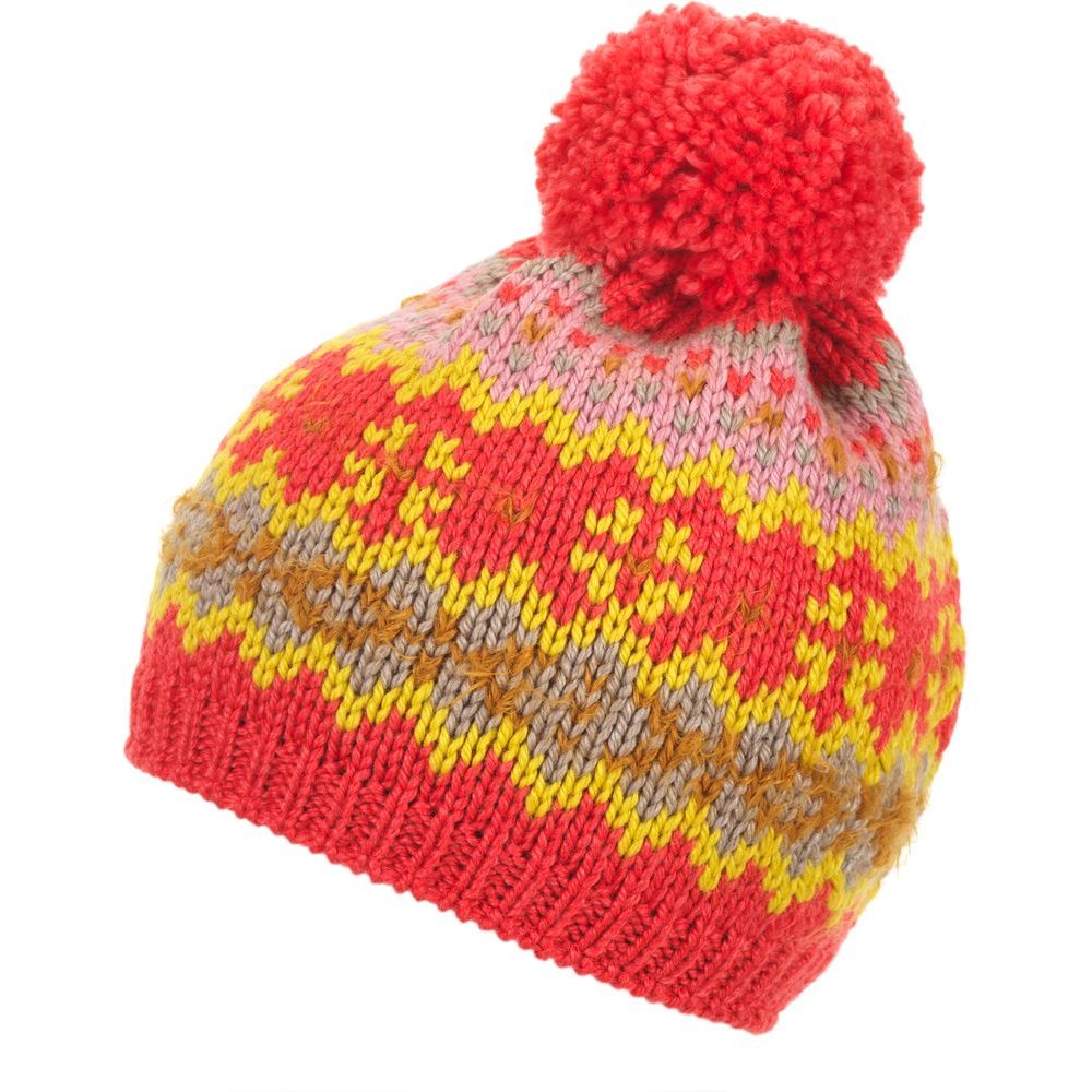 Wentje Pompon MÜ kids, corallerot/senf/ocker/beigemel