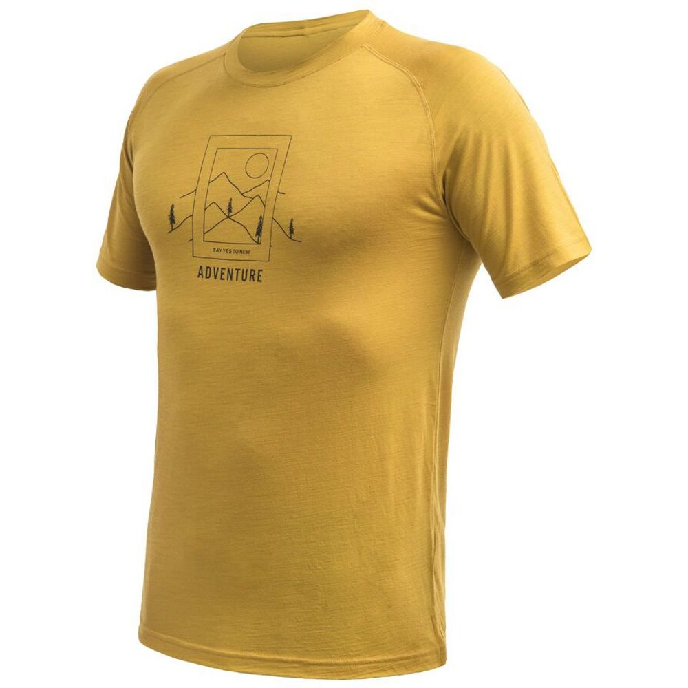 MERINO AIR SAY YES pánské triko kr.rukáv mustard
