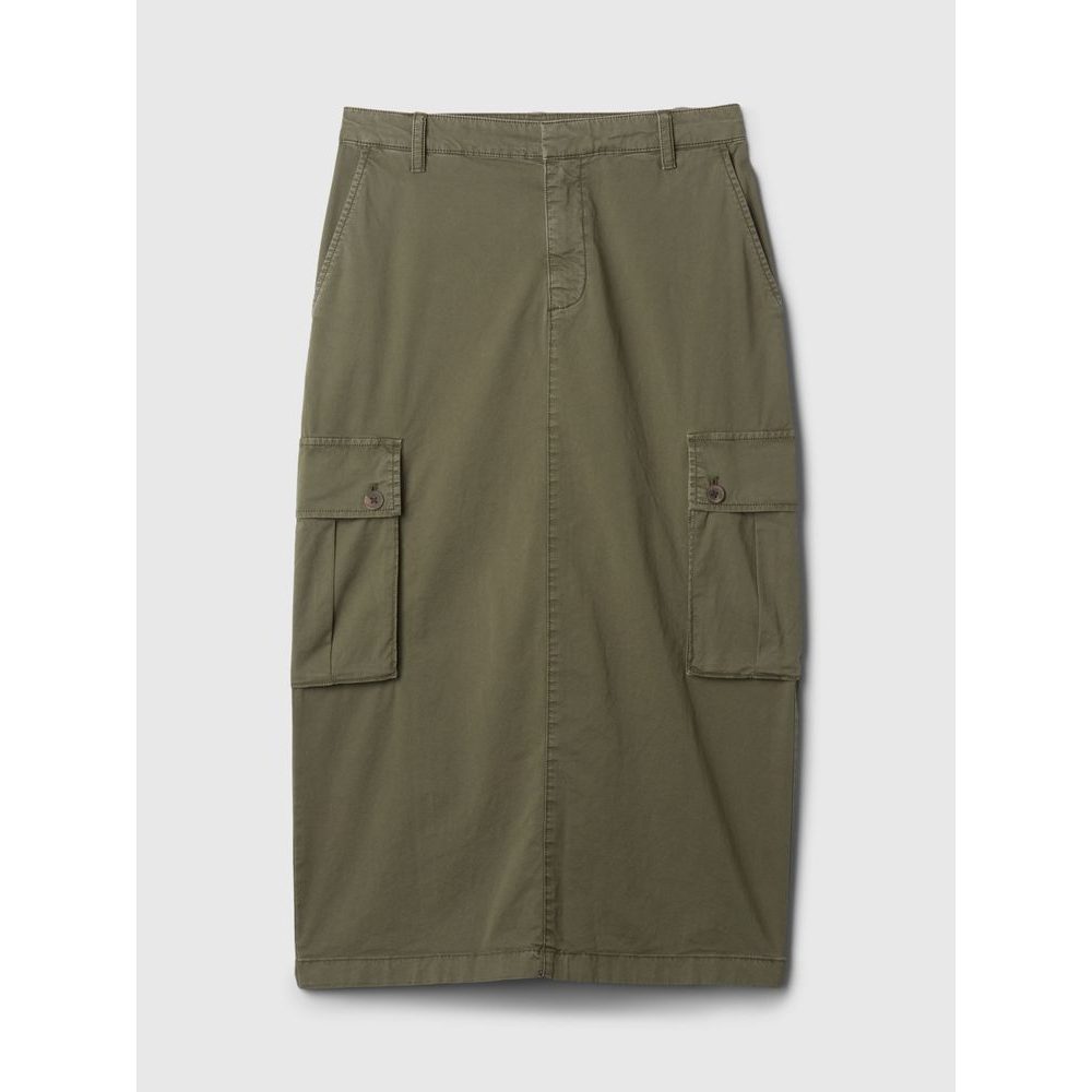 Midi sukně s kapsami Utility Cargo Zelená