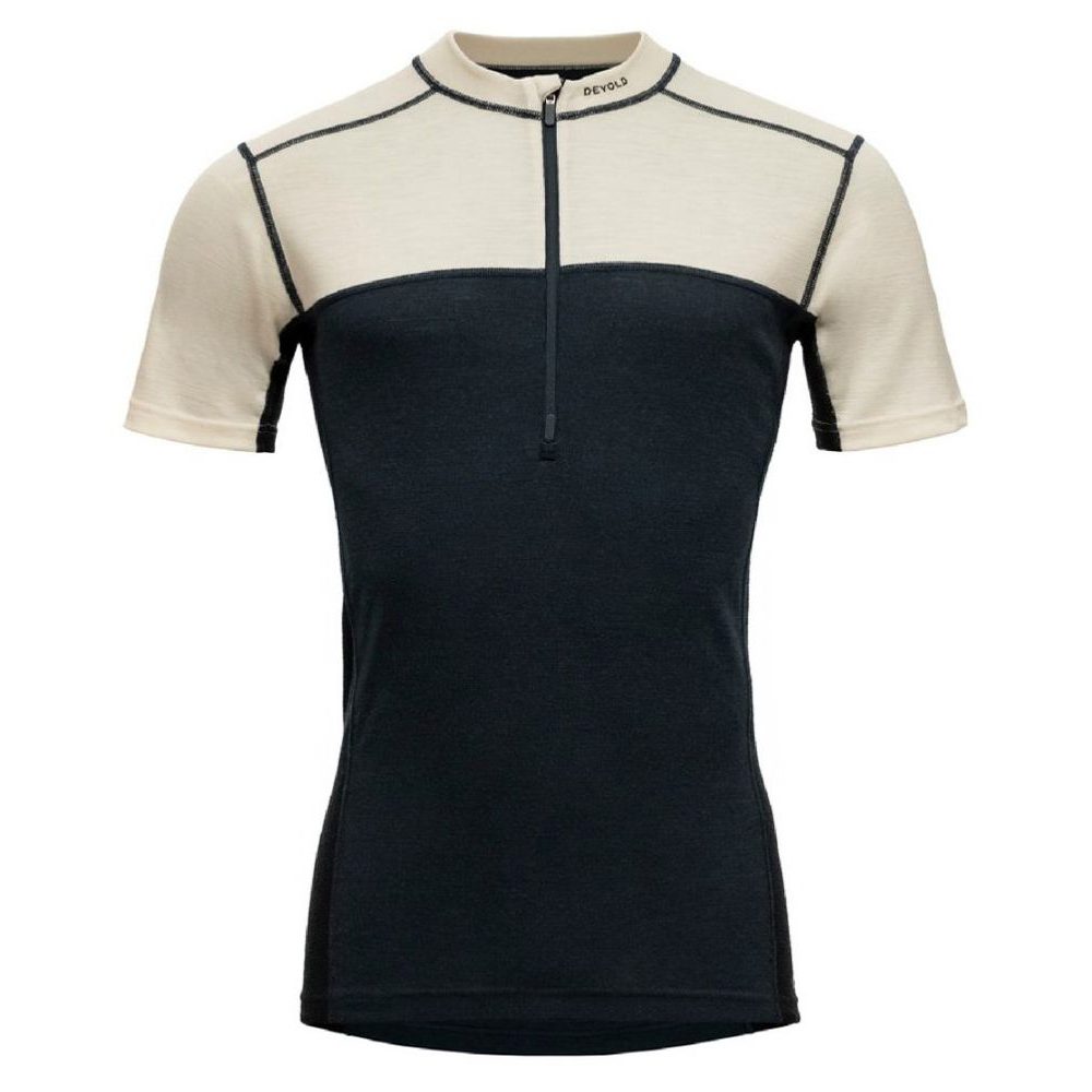 Lauparen Merino 190 Zip Tee Man, Raw White/Ink/Black