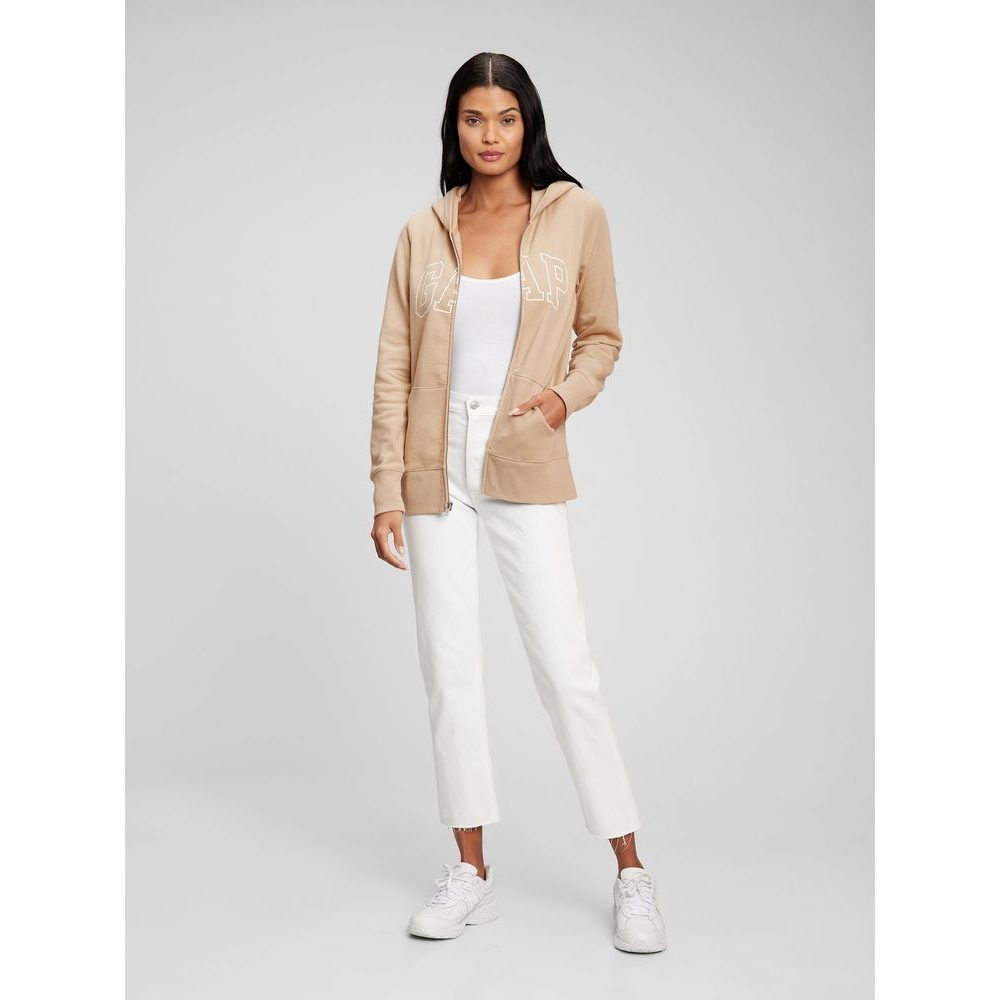 818236-01 Mikina logo GAP na zip Béžová