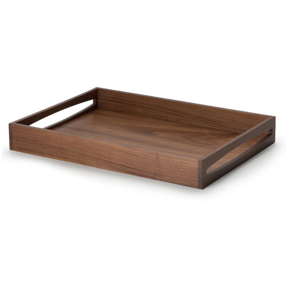 Walnut rectangular tray 49 cm