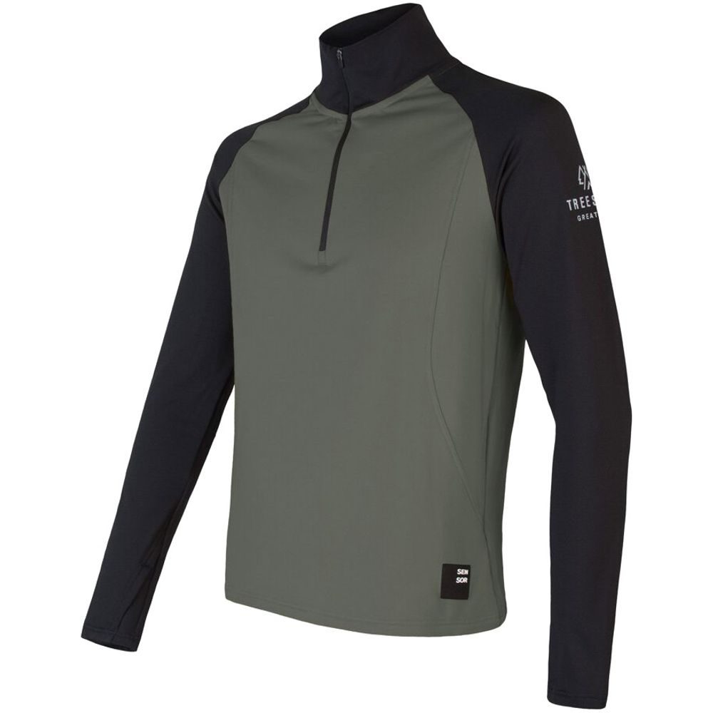 COOLMAX THERMO pánská mikina zip olive green/černá