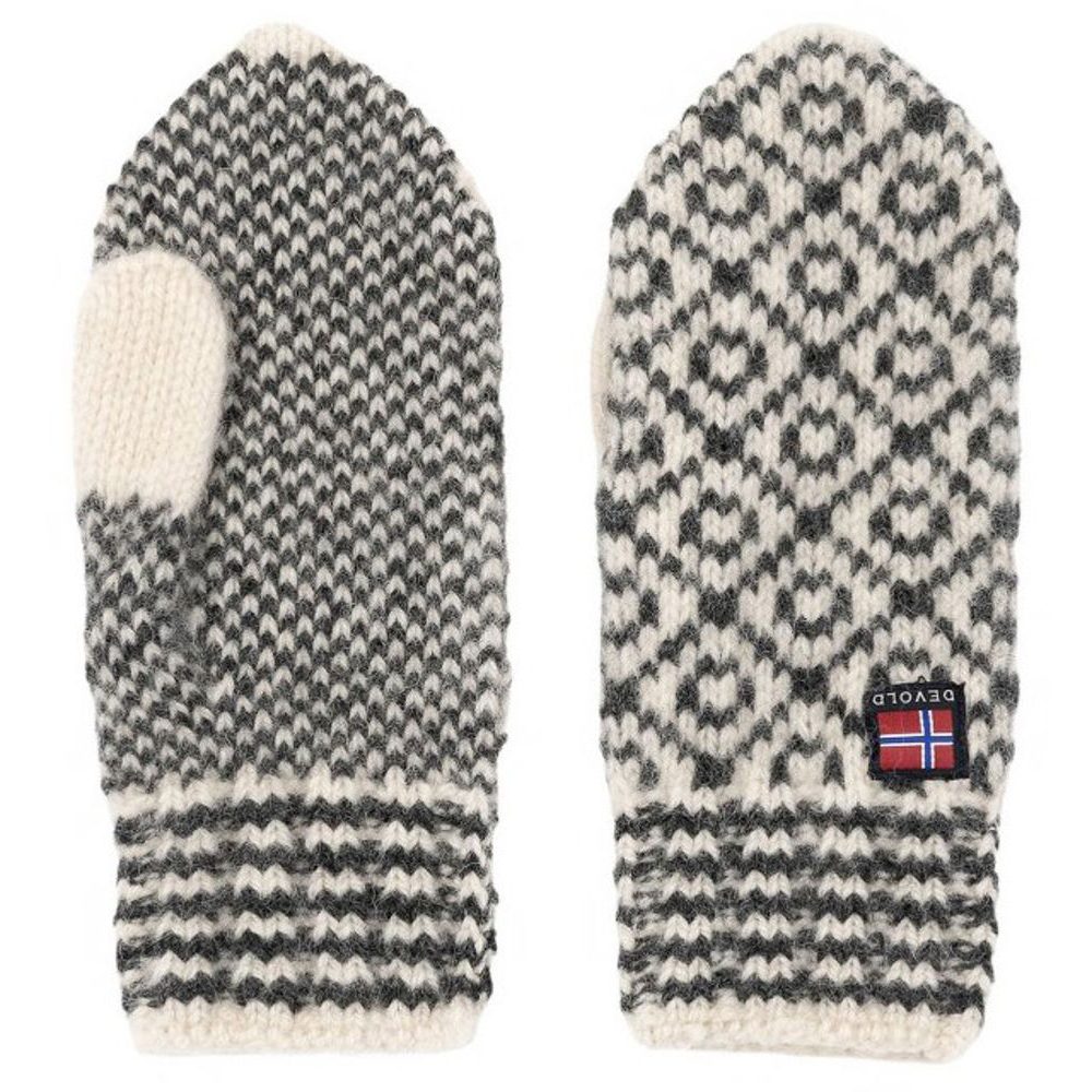 Svalbard Wool Mitten, Offwhite/Anthracite