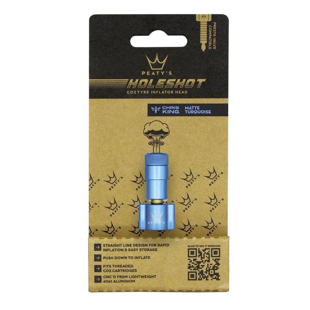 HOLESHOT CO2 TYRE INFLATOR HEAD TURQUOISE