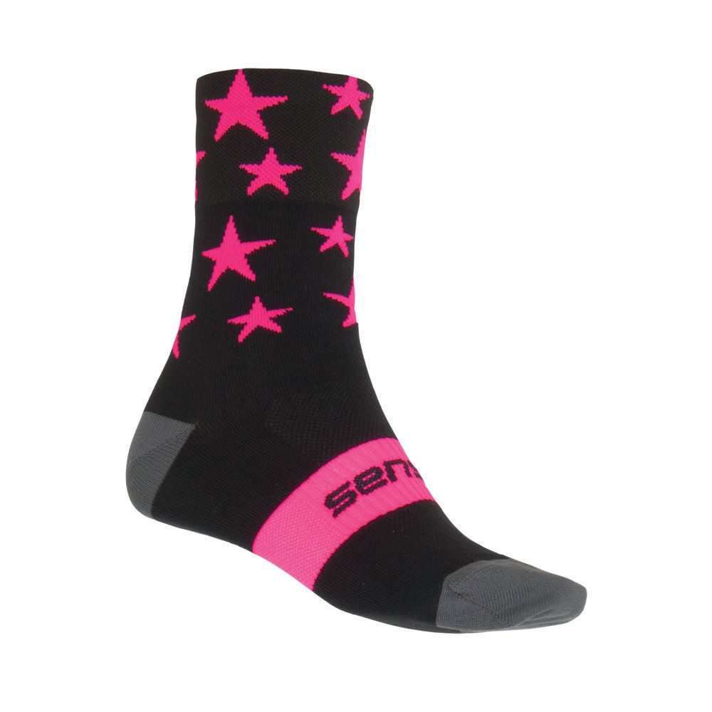 PONOŽKY STARS black/pink