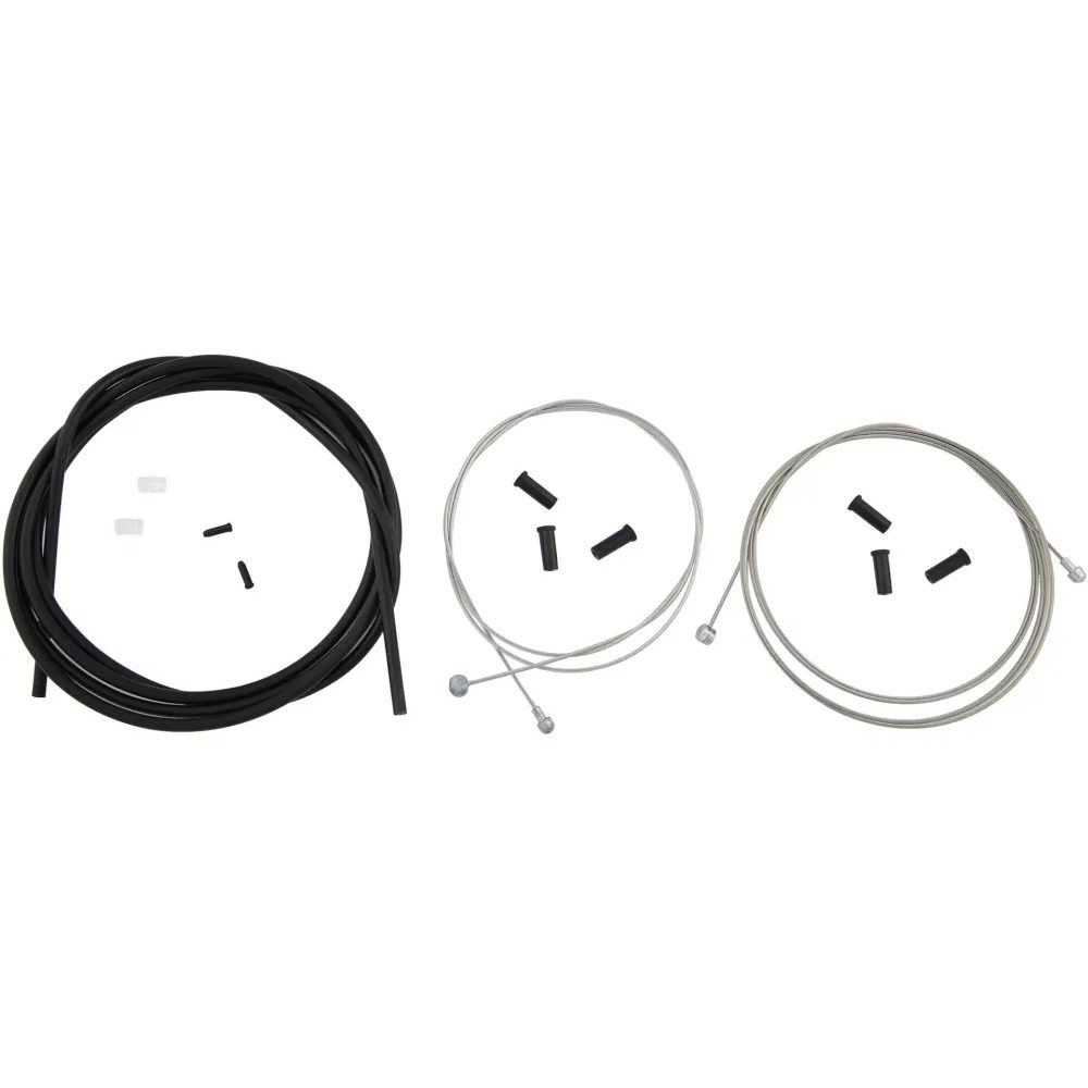Brake Cable Set Stop+ Steel Fr+Rear Compl black