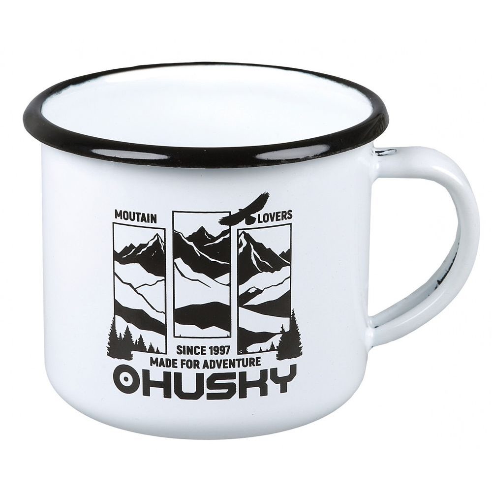 PLECHOVÝ HRNEK HORY-BÍLÝ