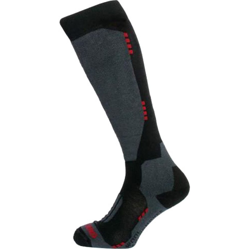 Wool Performance ski socks, black/wine red