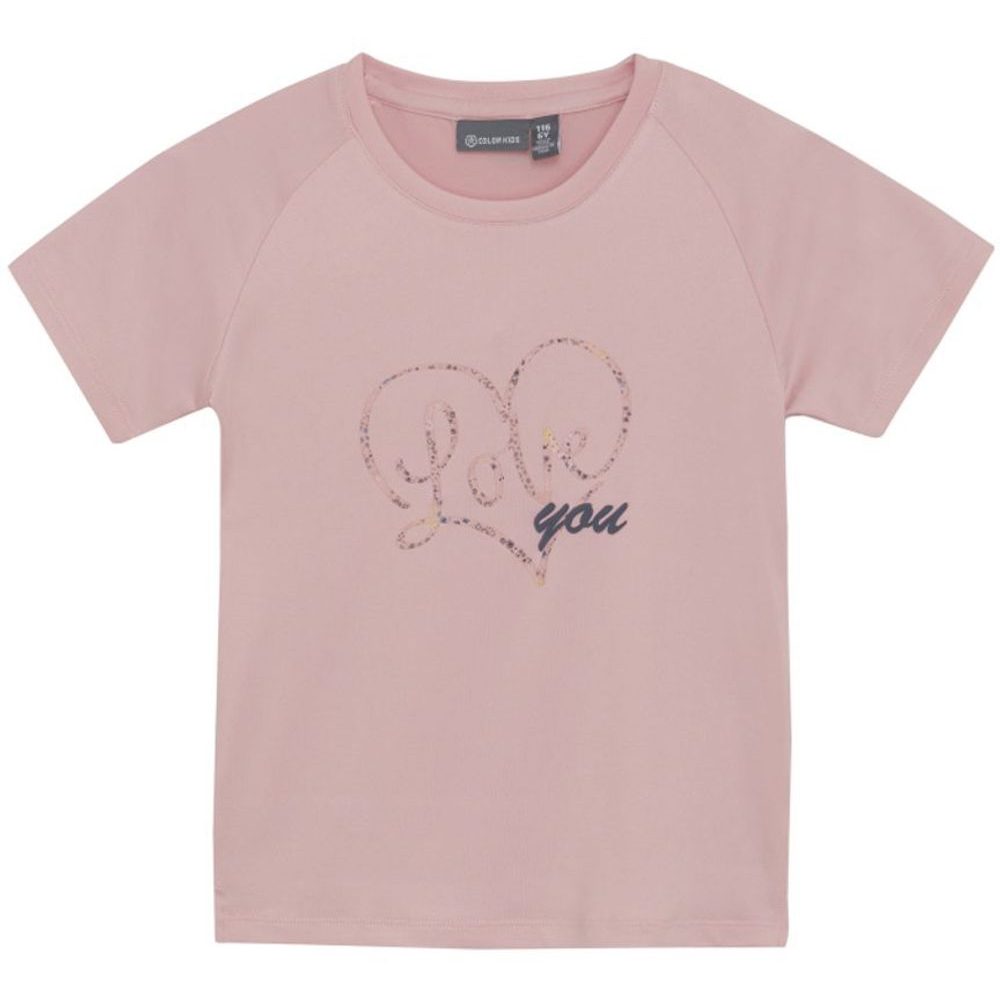 Girls T-shirt W. Print -S/S-5077-Coral Blush, 2025