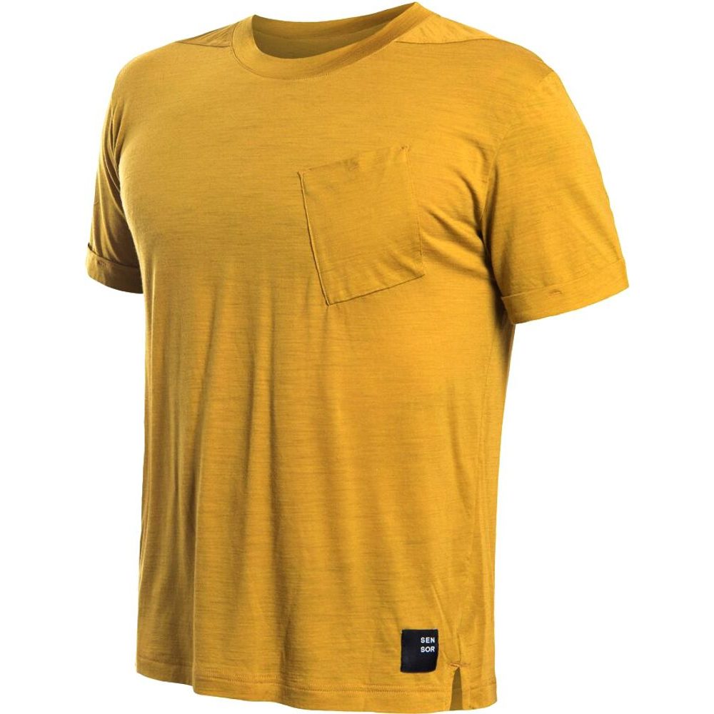 MERINO AIR traveller pánské triko kr.rukáv mustard