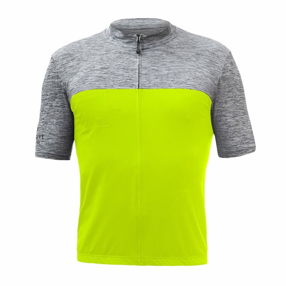 CYKLO MOTION pánský dres kr.rukáv celozip neon yellow/šedá