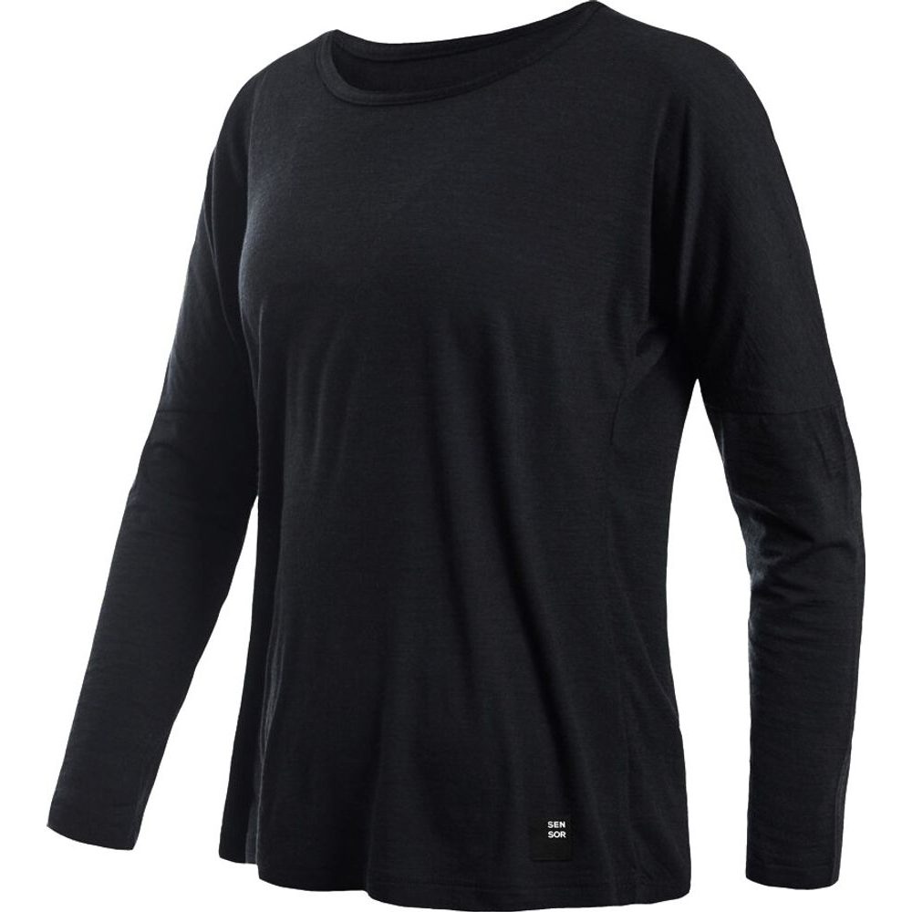 MERINO AIR traveller dámské triko dl.rukáv černá
