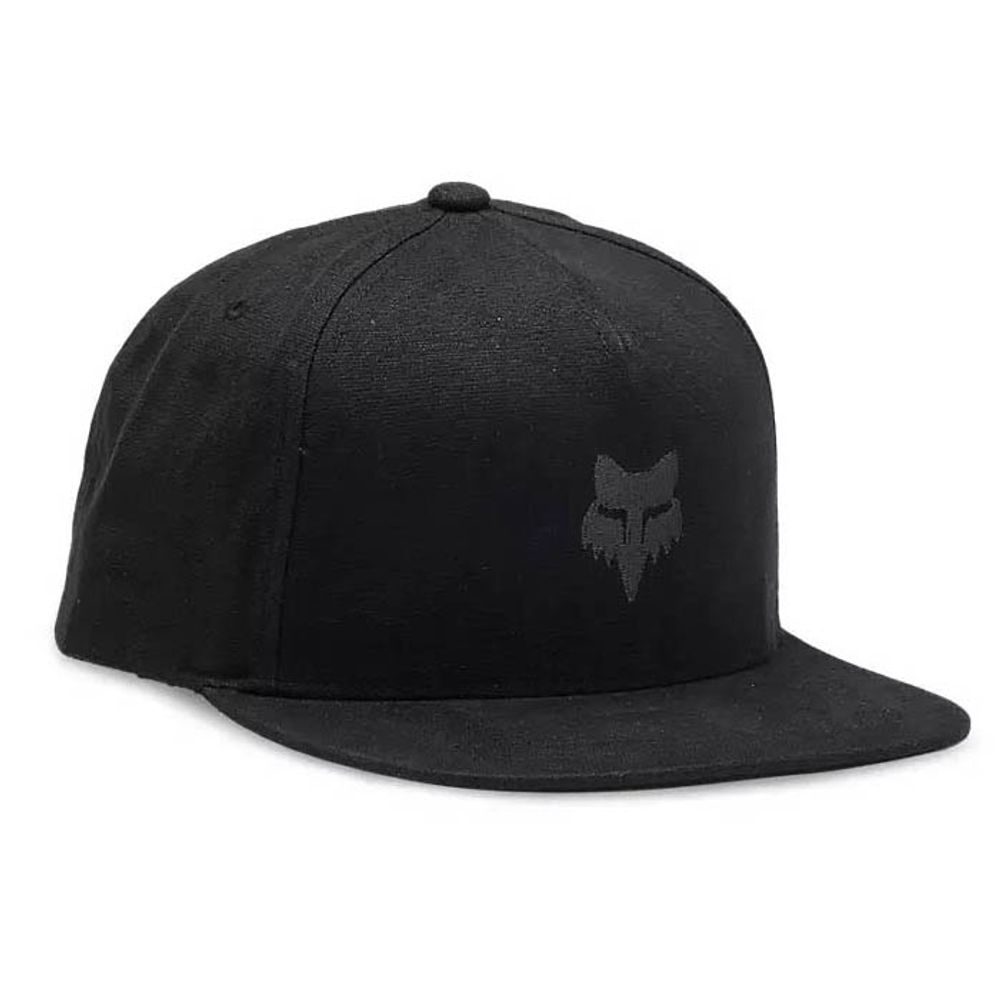 Fox Head Snapback Hat, Black/Charcoal