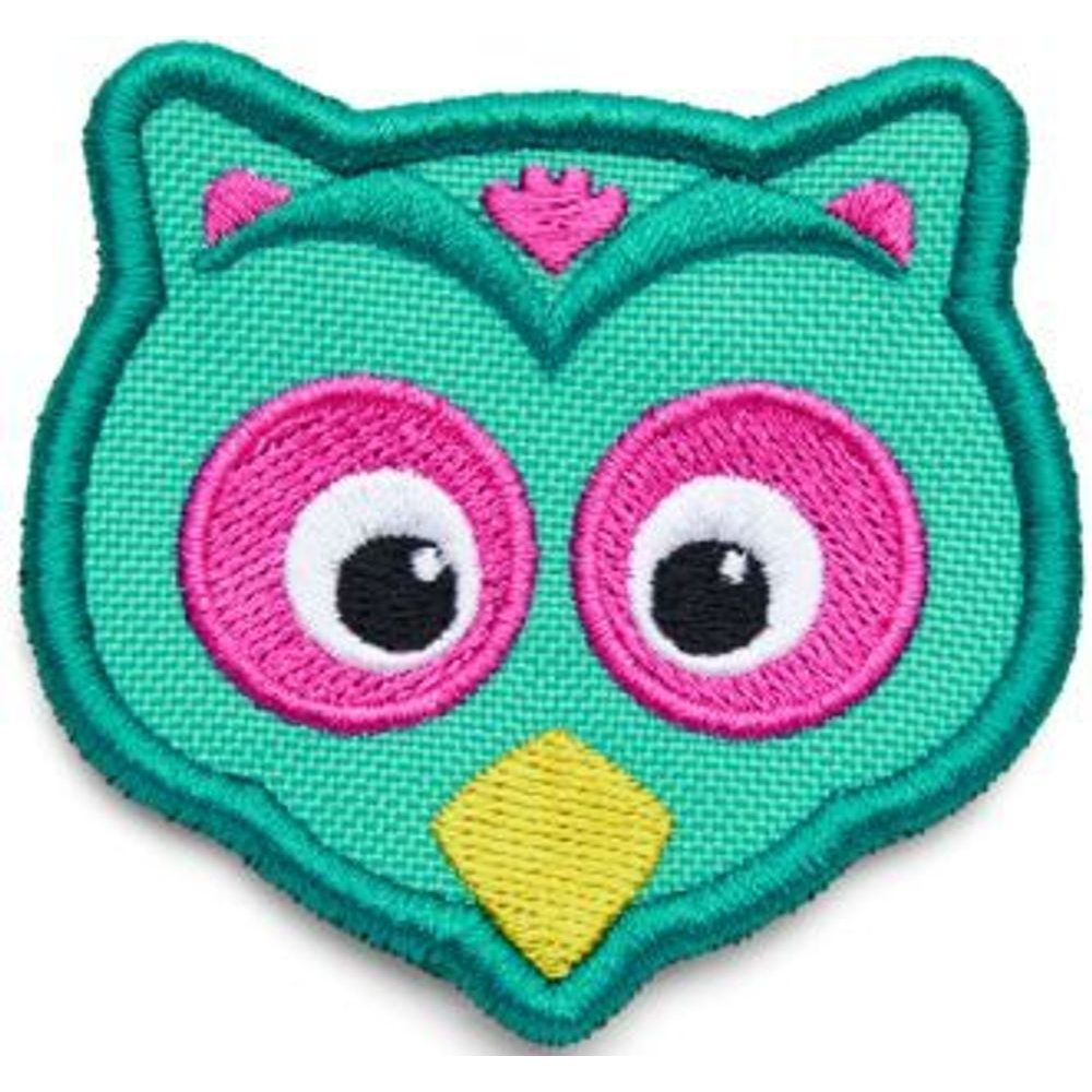 Velcro badge Owl - turquoise