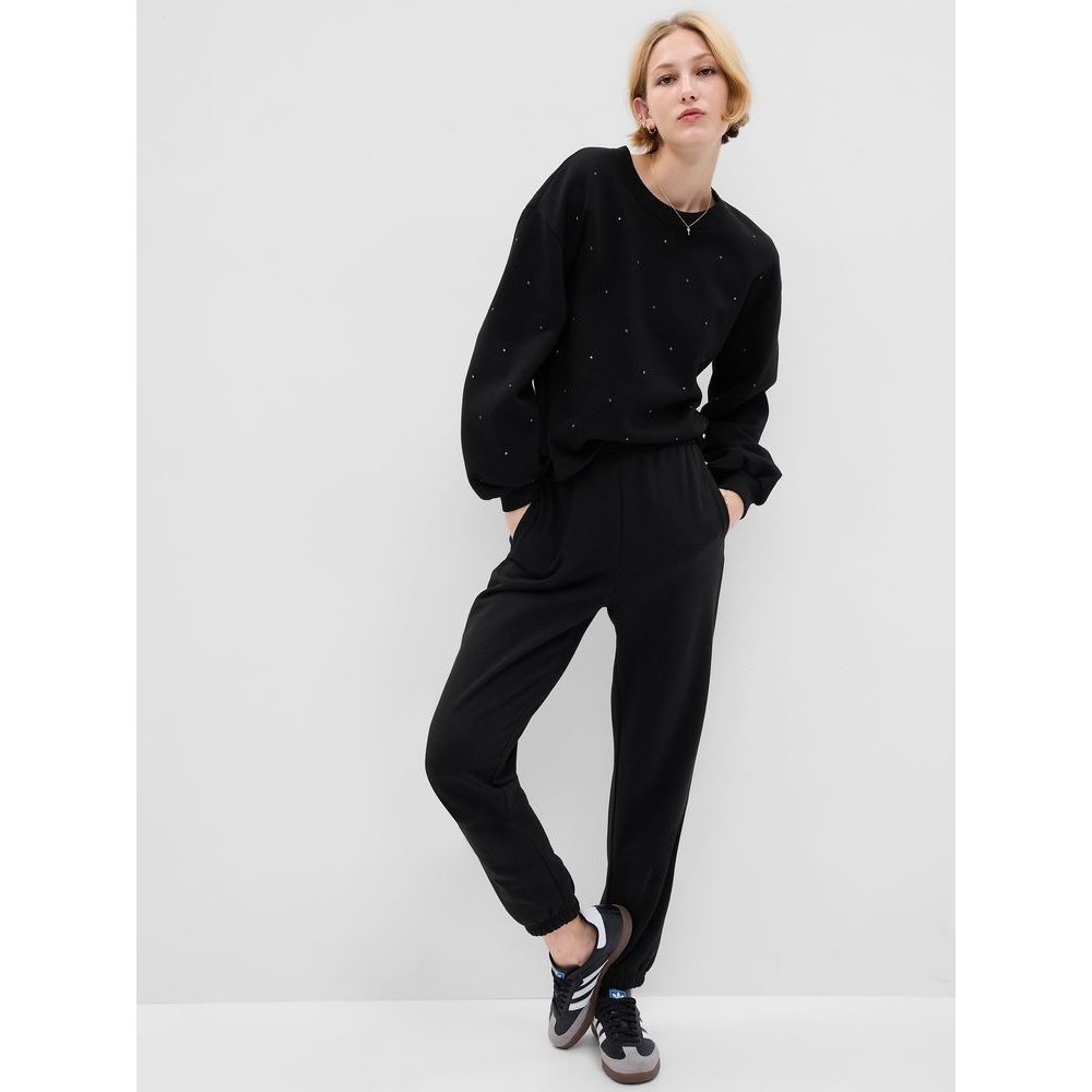 509160-01 Mikina vintage soft crop Černá