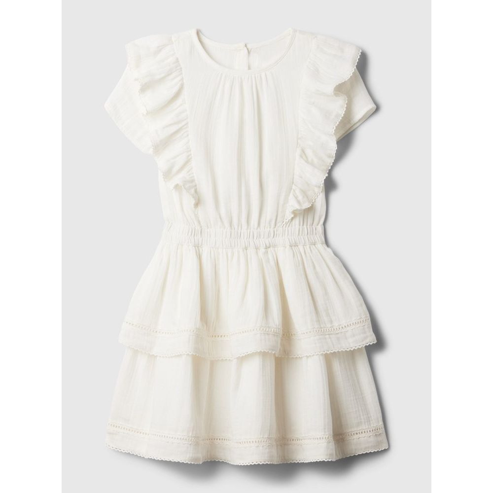 881283-00 Dětské volánové šaty Bílá