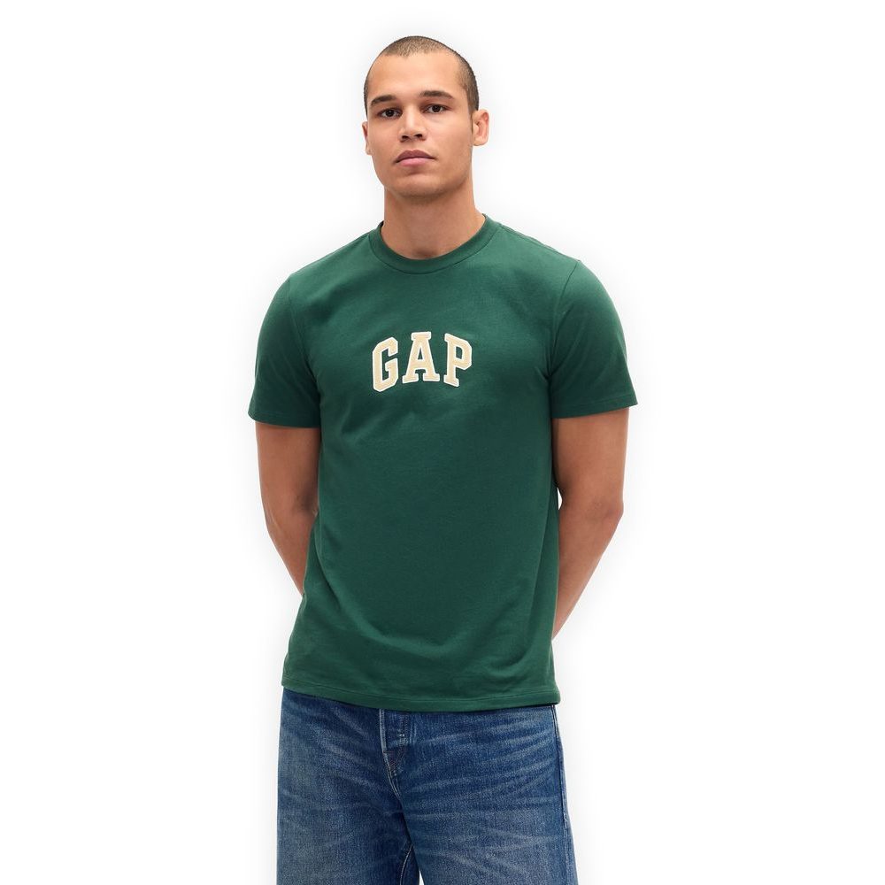 570044-46 Tričko s logem Zelená