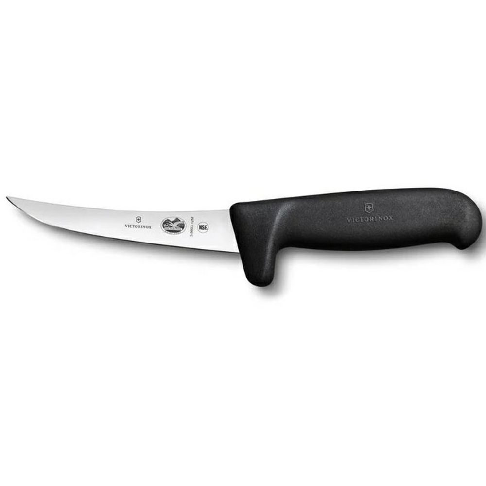 Fibrox, boning knife, 12cm, straight, safety grip, black