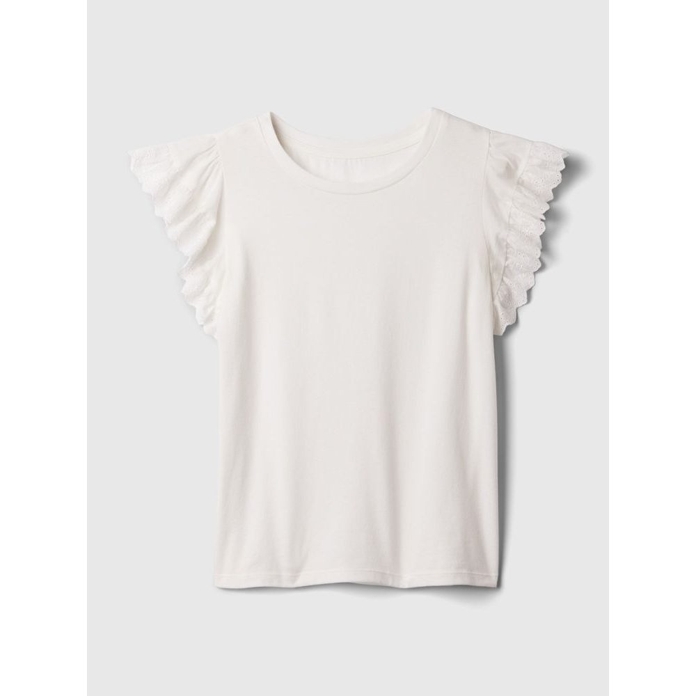 883243-03 Dětské tričko s volány Bílá