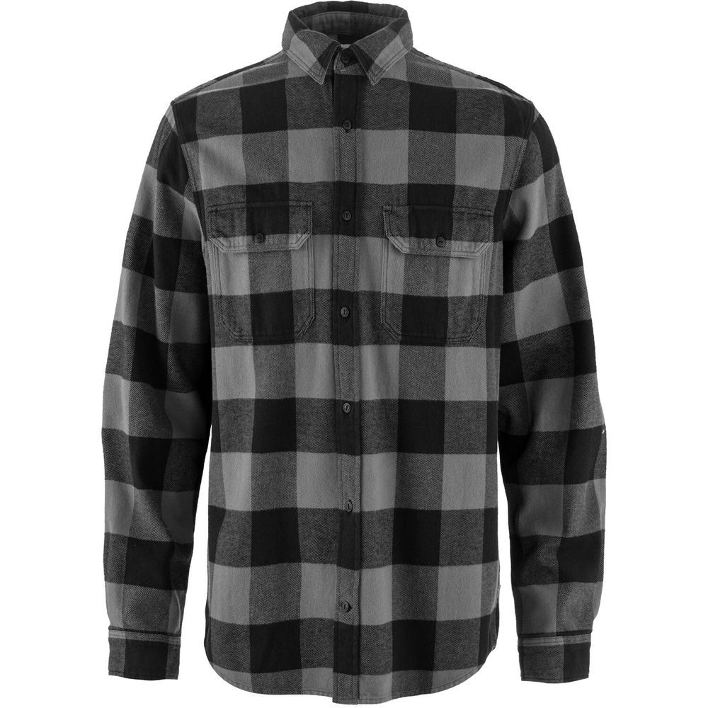 Övik Heavy Flannel Shirt M Black-Grey