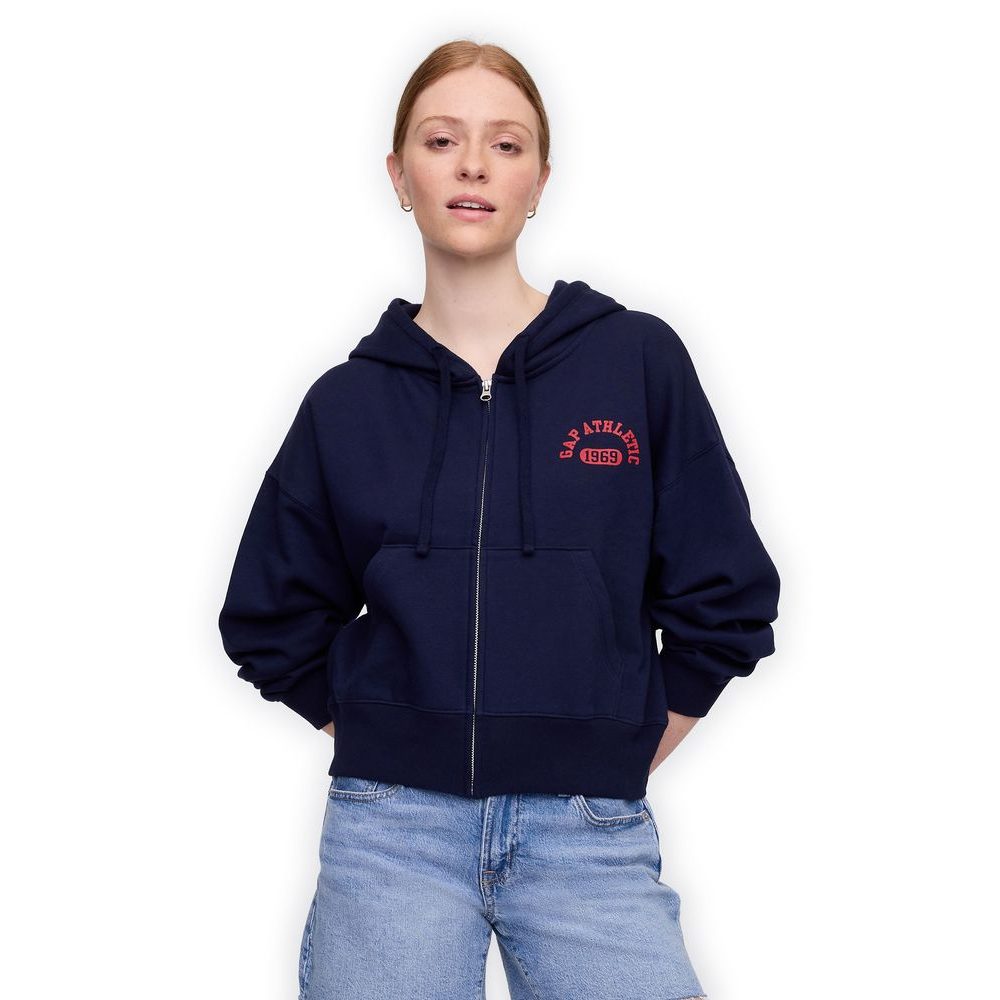 823753-02 Oversize mikina s logem Tmavě modrá