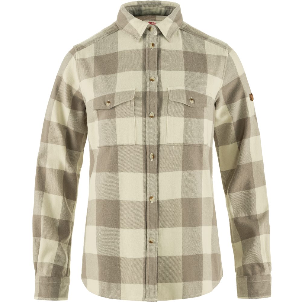 Övik Heavy Flannel Shirt W Fog-Chalk White