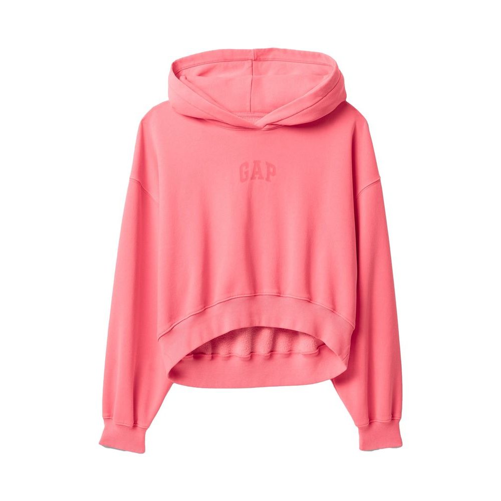 Mikina s kapucí Logo Cropped Růžová